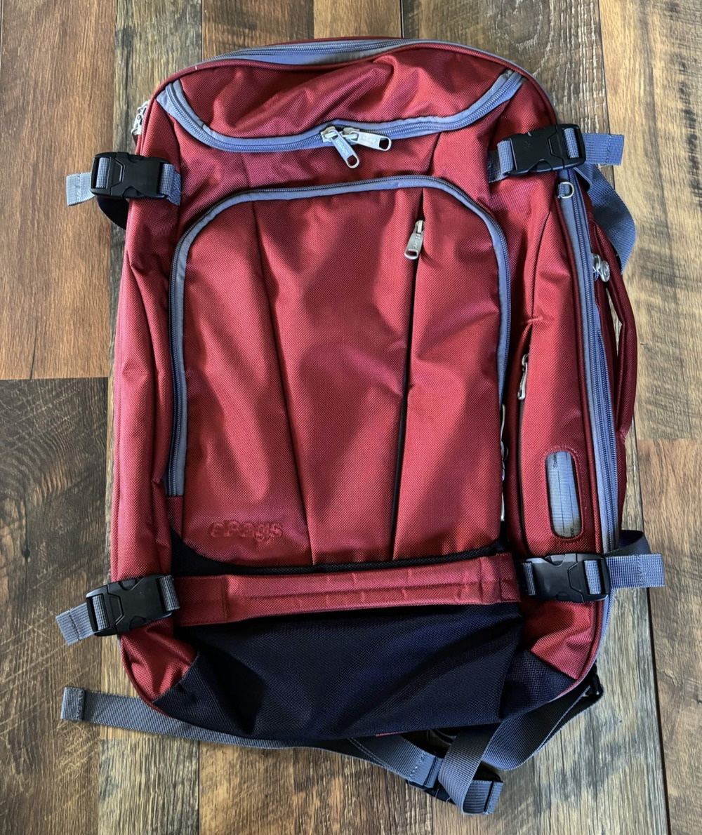 eBags TLS Mother Lode Weekender Convertible Backpack 22 in Red Carry On Travel